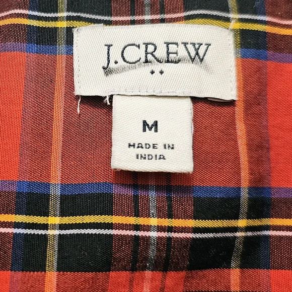 J.Crew Red Plaid Sleeveless Button Down Shirt Layering Top M - Picture 6 of 6